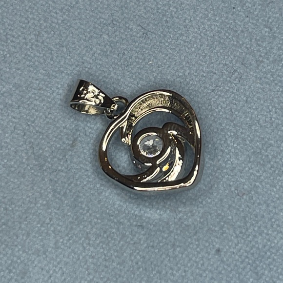 925 sterling silvered spiral heart and dangle earrings set - Picture 2 of 5